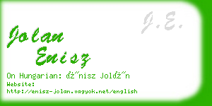 jolan enisz business card